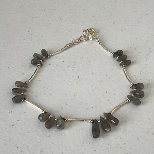 Sterling Silver and Beaded Angle Bracelet